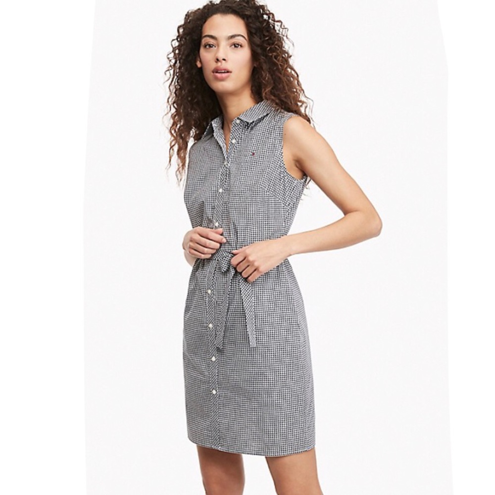 Talbots Sleeveless shirt dress in black & white